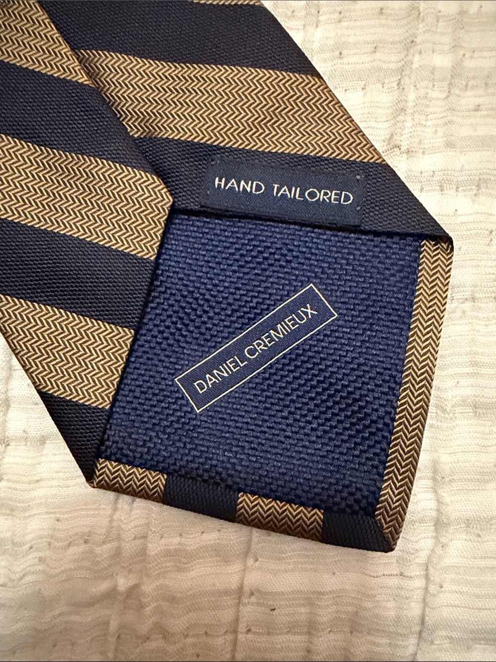 Daniel Cremieux Navy and Gold Diagonal Stripe Tie